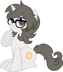 Size: 3266x3743 | Tagged: safe, artist:digiqrow, derpibooru exclusive, oc, oc only, oc:solaria, pony, unicorn, 2017 community collab, cutie mark, derpibooru community collaboration, glasses, simple background, solo, transparent background, vector
