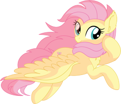 Size: 7125x6141 | Tagged: safe, artist:cyanlightning, fluttershy, pegasus, pony, .svg available, absurd resolution, chest fluff, cute, female, flying, looking at you, mare, shyabetes, simple background, smiling, solo, spread wings, svg, transparent background, vector, wings