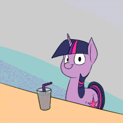 Size: 1000x1000 | Tagged: safe, artist:anontheanon, edit, twilight sparkle, animated, chocolate, chocolate milk, exploitable meme, gif, meme, milk, non-looping gif, pure unfiltered evil, solo, spilled milk