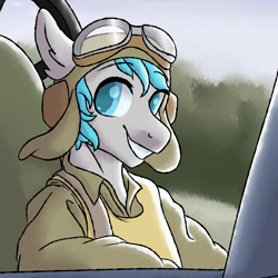 Size: 3500x3500 | Tagged: safe, artist:fannytastical, oc, oc only, oc:shade flash, pegasus, equestria at war mod, bust, pilot, solo, war thunder, world war ii