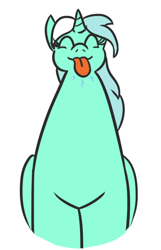 Size: 324x502 | Tagged: safe, artist:jargon scott, lyra heartstrings, unicorn, eyes closed, female, l.u.l.s., long neck, mare, raspberry, solo, tall, tongue out