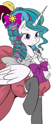 Size: 822x1896 | Tagged: safe, color edit, edit, seven seas, princess celestia, alicorn, pony, my little pony: the manga, my little pony: the manga volume 2, spoiler:manga, spoiler:manga2, colored, female, french revolution, mare, marie antoilestia, marie antoinette, simple background, transparent background