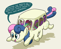 Size: 1280x1024 | Tagged: safe, artist:docwario, bon bon, lyra heartstrings, princess celestia, spike, sweetie drops, alicorn, dragon, pony, askblankbon, body horror, bonbonbus, bus, catbus, catbus (my neighbor totoro), hayao miyazaki, my neighbor totoro, not salmon, studio ghibli, tumblr, wat, what has science done