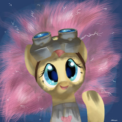 Size: 1200x1200 | Tagged: safe, artist:docwario, fluttershy, pegasus, pony, dirty, dr adorable, messy mane