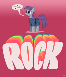 Size: 1050x1225 | Tagged: safe, artist:docwario, maud pie, i wanna rock, singing, solo, song reference, spongebob squarepants, the spongebob squarepants movie, twisted sister