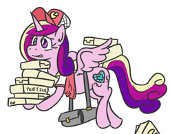 Size: 728x568 | Tagged: safe, artist:jargon scott, princess cadance, alicorn, pony, cadance's pizza delivery, carrying, food, peetzer, pizza, pizza delivery, simple background, solo, this will end in tears and/or ruined peetzer, white background
