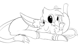 Size: 3394x2000 | Tagged: safe, artist:graboiidz, oc, oc only, griffon, cuddling, cute, explicit source, monochrome