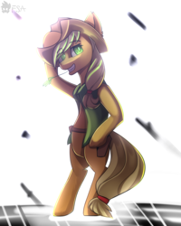 Size: 2000x2500 | Tagged: safe, alternate version, artist:freak-side, applejack, earth pony, pony, canon, epic, solo