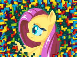 Size: 890x667 | Tagged: safe, artist:docwario, fluttershy, pegasus, pony, female, mare, solo, tetris