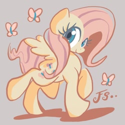 Size: 1200x1200 | Tagged: safe, artist:docwario, fluttershy, butterfly, pegasus, pony, female, mare, solo