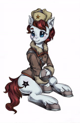 Size: 2992x4608 | Tagged: safe, artist:ivan-the-pony, oc, oc only, earth pony, pony, clothes, female, mare, military uniform, red army, red army uniform, solo, soviet, stars molniya