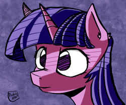 Size: 652x548 | Tagged: safe, artist:post-it, twilight sparkle, pony, cel shading, solo