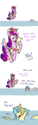Size: 592x1924 | Tagged: safe, artist:jargon scott, princess cadance, princess skystar, seapony (g4), my little pony: the movie, cadance's pizza delivery, comic, food, ocean, pizza, pizza delivery