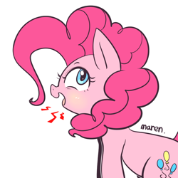 Size: 750x750 | Tagged: safe, artist:maren, pinkie pie, earth pony, pony, cute, female, mare, pink coat, pink mane, solo