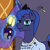 Size: 1200x1200 | Tagged: safe, artist:frecklesfanatic, princess luna, alicorn, pony, a royal problem, bags under eyes, banana, banana peel, clothes, coffee, coffee mug, food, majestic as fuck, morning ponies, mug, shirt, solo, three wolf moon, tired