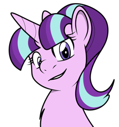 Size: 1500x1600 | Tagged: safe, artist:goat train, color edit, edit, starlight glimmer, pony, unicorn, bust, colored, female, looking at you, mare, portrait, simple background, sketch, solo, transparent background