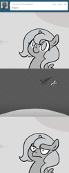 Size: 643x1614 | Tagged: safe, artist:egophiliac, princess luna, alicorn, pony, aaaaaaaaaa, ask, confused, cute, filly, flailing, frown, glare, looking up, lunabetes, monochrome, moon, moonstuck, multeity, screaming, self ponidox, smiling, space, spread wings, stars, tumblr, unamused, wings, woona