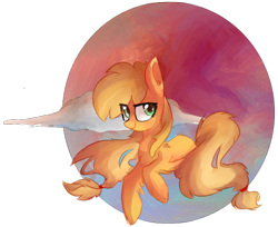 Size: 650x531 | Tagged: safe, artist:aureai, applejack, earth pony, pony, cloud, cloudy, moon, simple background, solo, transparent background