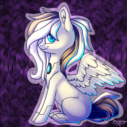 Size: 1600x1600 | Tagged: safe, artist:pellsya, oc, oc only, pegasus, pony, sitting, solo