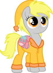 Size: 442x604 | Tagged: safe, artist:pony-paint, derpy hooves, pegasus, pony, clothes, female, hat, mare, nightcap, pajamas, plushie, show accurate, simple background, solo, white background