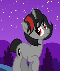 Size: 764x910 | Tagged: safe, artist:pony-paint, oc, oc only, pony, unicorn, female, mare, night, raised hoof, show accurate, solo, stars