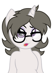 Size: 929x1285 | Tagged: safe, artist:digiqrow, oc, oc only, oc:solaria, pony, unicorn, bust, female, glasses, mare, simple background, solo, transparent background