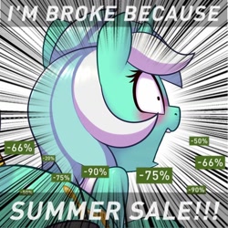 Size: 1182x1182 | Tagged: safe, artist:shinodage, lyra heartstrings, pony, obligatory pony, solo, steam (software), steam sale, steam summer sale, summer sale