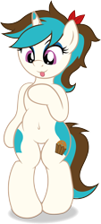 Size: 1204x2656 | Tagged: safe, artist:digiqrow, oc, oc only, pony, semi-anthro, unicorn, belly button, simple background, tongue out, transparent background