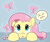 Size: 833x700 | Tagged: safe, artist:goat train, fluttershy, butterfly, pegasus, pony, bust, cute, female, hello, looking up, mare, prone, shyabetes, solo, speech bubble