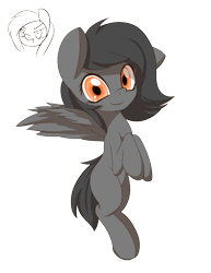 Size: 1280x1656 | Tagged: safe, artist:an-m, oc, oc only, oc:charcoal, pegasus, pony, female, looking at you, mare, simple background, smiling, solo, transparent background