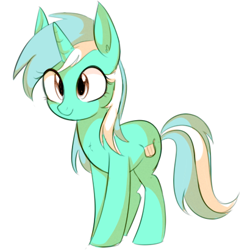 Size: 410x410 | Tagged: safe, artist:aureai, lyra heartstrings, pony, unicorn, cute, cutie mark, female, happy, mare, simple background, smiling, solo, white background