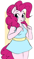 Size: 1310x2257 | Tagged: safe, artist:breezietype, artist:hattsy, pinkie pie, anthro, earth pony, clothes, cute, diapinkes, dress, female, mare, solo