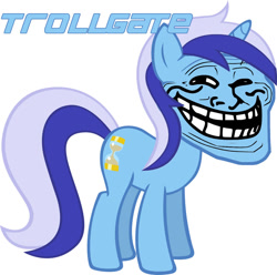 Size: 900x894 | Tagged: artist needed, source needed, safe, minuette, pony, unicorn, female, mare, pun, rapeface, simple background, solo, trollface, u mad, white background