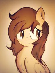 Size: 288x380 | Tagged: safe, artist:aureai, oc, oc:aureai brown, pegasus, pony, brown eyes, brown hair, cute, eyelashes, female, smiling, solo