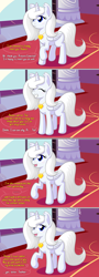 Size: 1300x3630 | Tagged: safe, artist:dsp2003, princess celestia, princess luna, oc, oc:kisara, alicorn, pony, alicorn oc, blushing, comic, disguise, female, heart, pendant