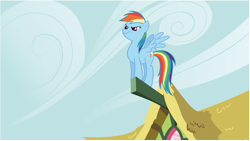 Size: 8022x4537 | Tagged: safe, artist:diftraku, screencap, rainbow dash, pegasus, pony, the ticket master, absurd resolution, adobe illustrator, adobe imageready, cloud, cloudy, female, mare, perch, sky, solo, vector, wallpaper