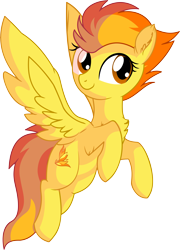 Size: 5409x7500 | Tagged: safe, artist:aureai-sketches, artist:cyanlightning, spitfire, pegasus, pony, .svg available, absurd resolution, backwards cutie mark, chest fluff, cutefire, ear fluff, female, flying, mare, simple background, smiling, solo, transparent background, vector