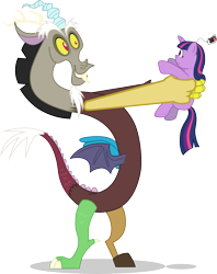 Size: 1193x1506 | Tagged: safe, artist:mattyhex, discord, twilight sparkle, unicorn twilight, draconequus, pony, unicorn, the return of harmony, duo, female, holding a pony, inkscape, mare, plushie, price tag, simple background, transparent background, vector