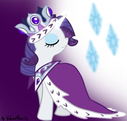 Size: 500x475 | Tagged: dead source, safe, artist:valiantrarity, princess platinum, rarity, pony, unicorn, hearth's warming eve (episode), clothes, costume, crown, eyes closed, female, mare, paint tool sai, royalty, smiling, solo