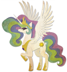 Size: 740x800 | Tagged: safe, artist:sleepwalks, princess celestia, alicorn, pony, female, looking at you, mare, photoshop, raised hoof, simple background, solo, spread wings, transparent background, wings