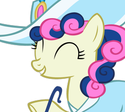 Size: 1152x1026 | Tagged: safe, artist:iamthegreatlyra, bon bon, bonabelle bonette, sweetie drops, earth pony, pony, classy, clothes, eyes closed, female, gimp, happy, hat, mare, posh, simple background, smiling, solo, sun hat, transparent background