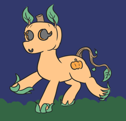Size: 572x548 | Tagged: safe, artist:jargon scott, oc, oc only, oc:gourd girl, pony, 30 minute art challenge, female, mare, ponified, pumpkin, solo