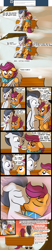 Size: 1280x6198 | Tagged: safe, artist:cosmonaut, derpibooru import, rumble, scootaloo, ask, belly, belly button, bench, blushing, clothes, comic, cute, date, dialogue, female, grammar error, hug, kissing, lets ask rumble, male, park, rumbloo, scarf, shipping, sitting, snow, speech bubble, straight, tree, tumblr, unshorn fetlocks, winghug, winter