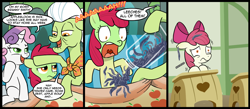 Size: 1500x656 | Tagged: safe, artist:madmax, apple bloom, granny smith, sweetie belle, earth pony, leech, pony, unicorn, comic, female, filly, funny, gross, leeches, mare, trio, trio female