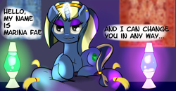 Size: 3940x2045 | Tagged: safe, artist:cosmonaut, derpibooru import, oc, oc only, oc:marina fae, pony, unicorn, ask marina fae, carpet, cushion, lava lamp, lava lamp effect, solo, transformation