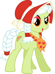 Size: 3002x4000 | Tagged: safe, artist:stardustxiii, granny smith, earth pony, pony, family appreciation day, action pose, female, looking at you, mare, simple background, smiling, solo, transparent background, young granny smith