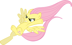 Size: 4000x2513 | Tagged: safe, artist:brainchildeats, fluttershy, pegasus, pony, lesson zero, angry, female, inkscape, kick, mare, simple background, solo, spread wings, transparent background, vector, wings