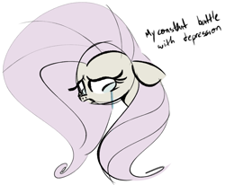 Size: 1221x1006 | Tagged: safe, artist:hattsy, fluttershy, pegasus, pony, bust, crying, depressed, depression, female, floppy ears, mare, portrait, sad, simple background, solo, white background