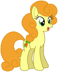 Size: 477x599 | Tagged: safe, artist:heartinarosebud, carrot top, golden harvest, earth pony, pony, female, mare, open mouth, simple background, smiling, solo, white background