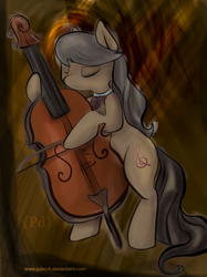 Size: 719x960 | Tagged: safe, artist:pdan4, octavia melody, earth pony, pony, abstract background, bipedal, cello, colored, female, mare, musical instrument, solo